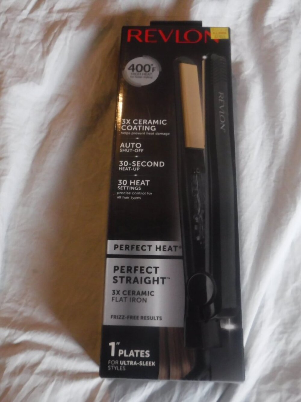 NEW!! REVLON Perfect Straight Flat Iron~3X Ceramic Coated Straighter~1" Plates